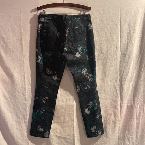 GAP Dark Green & Turquoise Floral -  Always Skinny jeans Size 8 Mid-rise - Picture 5 of 5